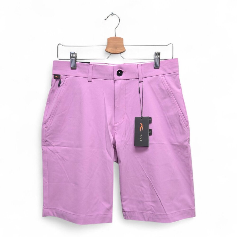 Kjus Men's Iver Regular Fit Solid Golf Shorts Size 32 Purple NWT
